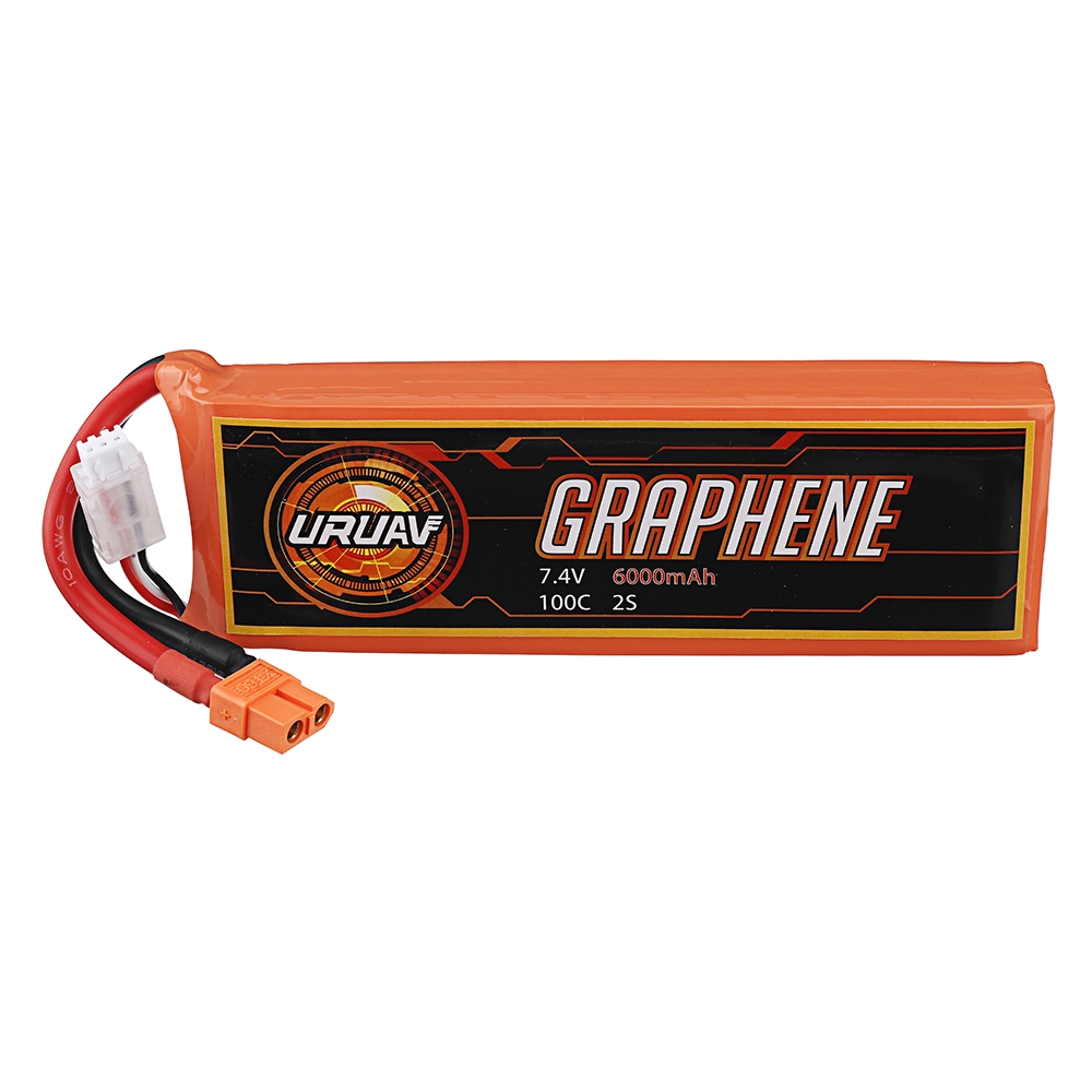 URUAV GRAPHENE 7.4V 6000mAh 100C 2S Lipo Battery XT60 Plug for FPV RC Racing Drone