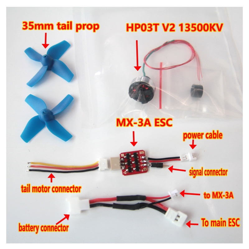 XK K110 RC Helicopter Spare Parts Brushless Tail ESC and Motor System Upgrade Kits