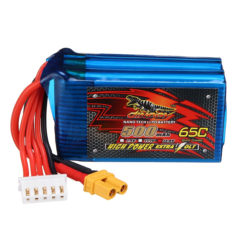 DINOGY 14.8V 4S 500mAh 65C Lipo Battery XT30 Plug for FPV RC Racing Drone