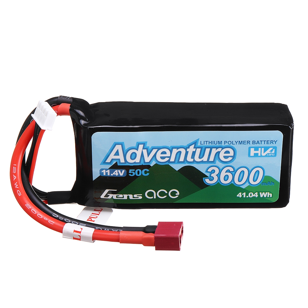 GENSACE ADVENTURE 11.1V 3600mAh 50C 3S Lipo Battery T Plug for RC Car