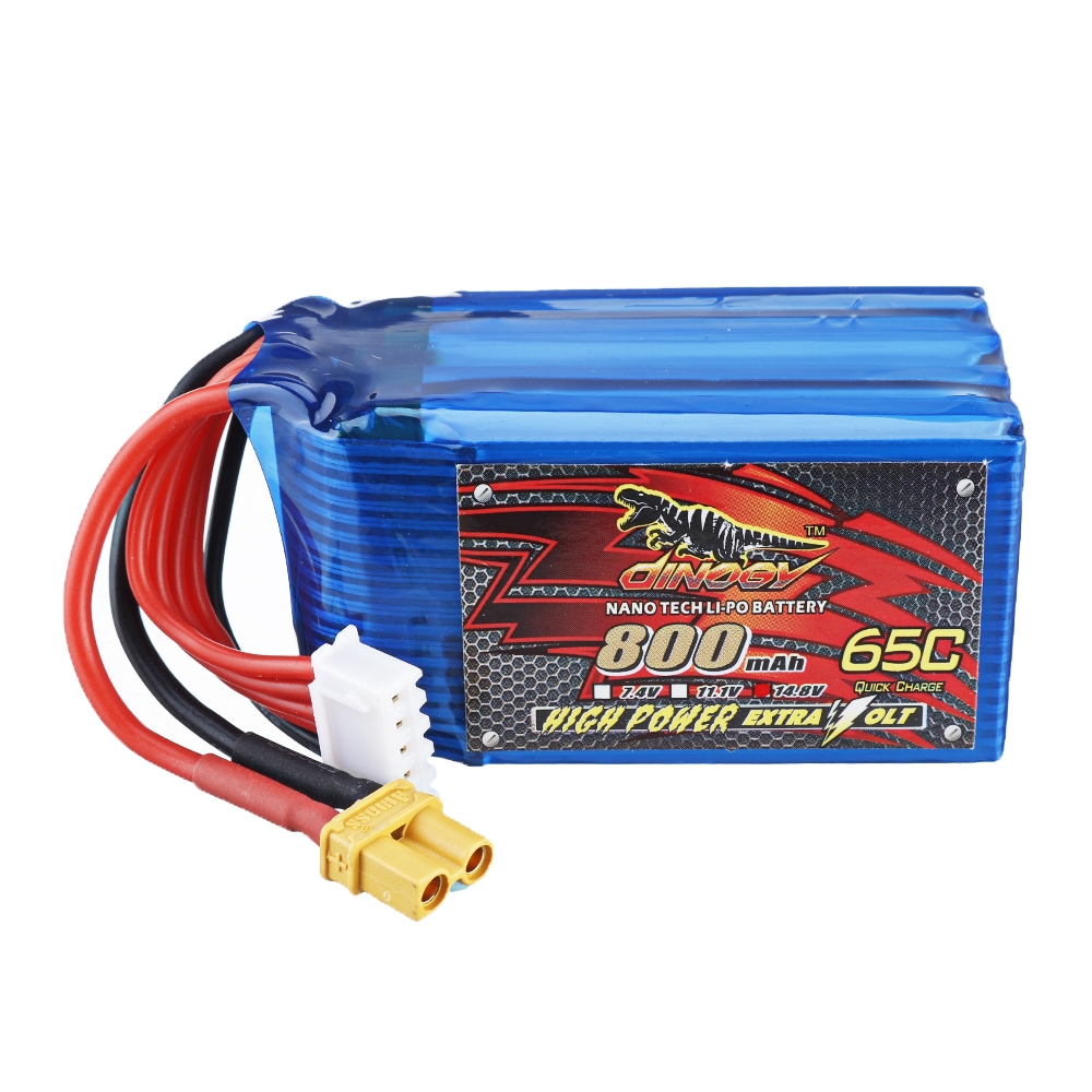 DINOGY 14.8V 800mAh 65C 4S Lipo Battery XT60 Plug for RC Racing Drone