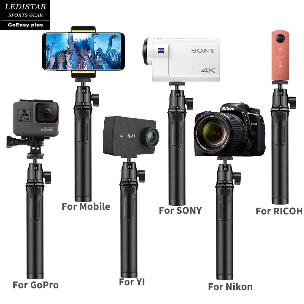 10 in 1 Outdoor Shooting Accessories Combo Universal Telescopic Selfie 8cm-31cm Tripod Smartphone Bracket Bluetooth Climbing Hook for Gopro Smartphone Gimbal