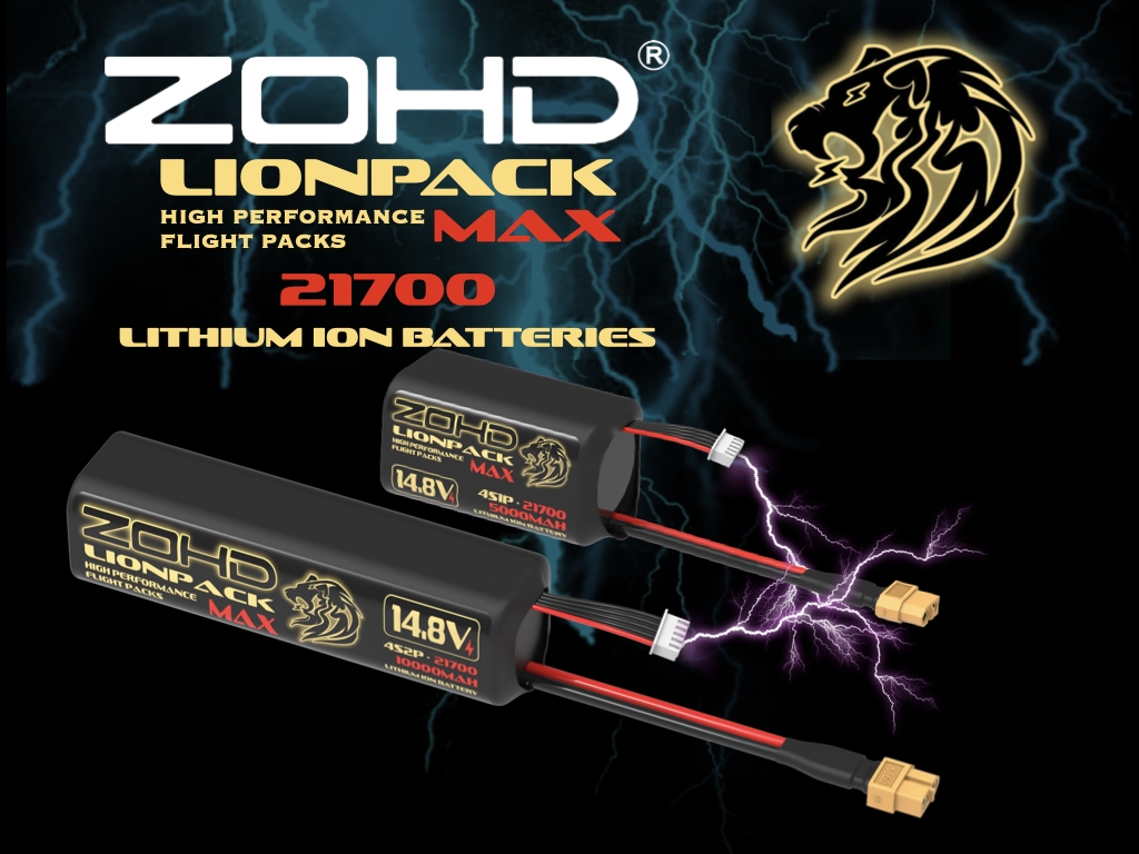 ZOHD LIONPACK MAX. 4S2P 21700 10000mAh Li-ion Battery for Long Range FPV RC Airplanes Aerial Survey