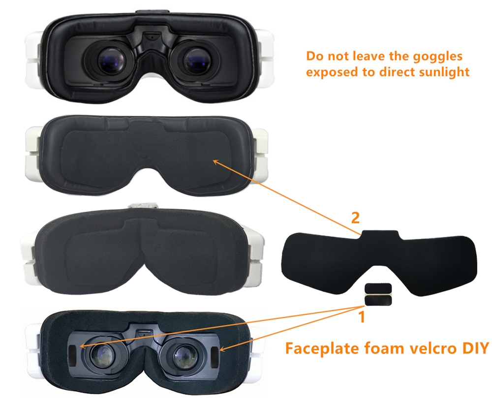 10 Packs URUAV Fatshark FPV Goggles Faceplate Lycra Fabric Sponge Pad Replacement for Fat Shark HDO2 - Photo: 1