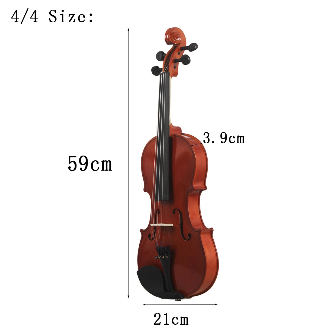 Multi-size Basswood Acoustic Violin with Case Bow for Violin Beginner