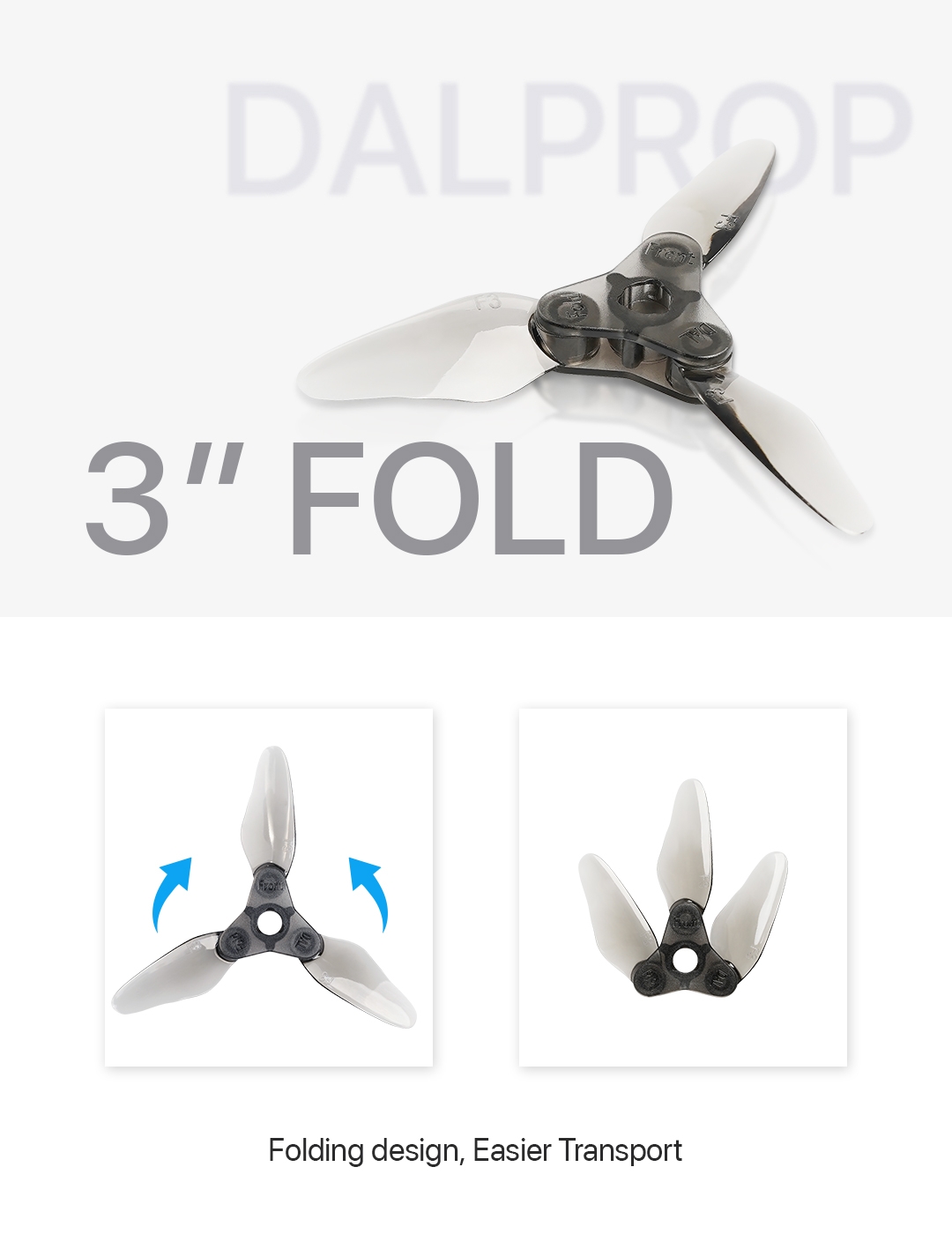 4Pairs Dalprop F3 3Inch Folding Props 3 Inch FPV Foldable Prop Smooth DIY FPV Prop Compatible POPO for FPV Racing RC Drone