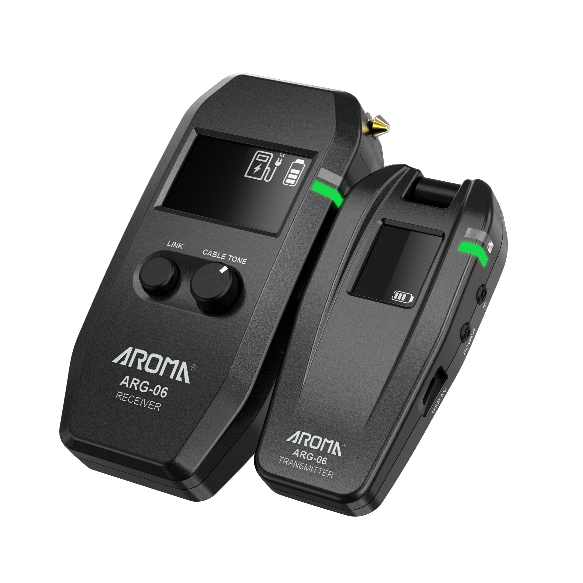 AROMA ARG-06 Wireless Guitar Audio Transmission System Transmitter Receiver Built-In Battery for Electric Guitar Bass