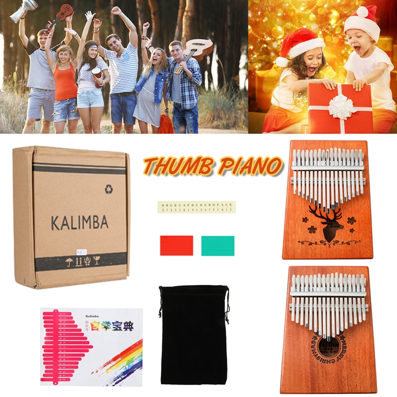 17-Key Kalimbas Wooden Finger Thumb Piano Mbira Education Musical Instrument Toy