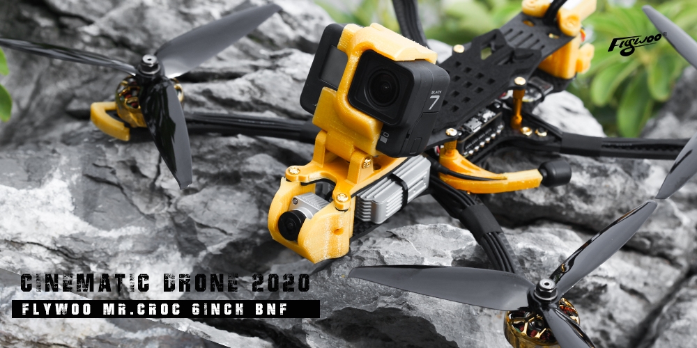 Flywoo Mr.Croc-HD 6 Inch 4S Freestyle FPV Racing Drone BNF DJI FPV Air Unit F7 Bluetooth FC GPS 2450KV 50A BLheli_32 ESC Gold