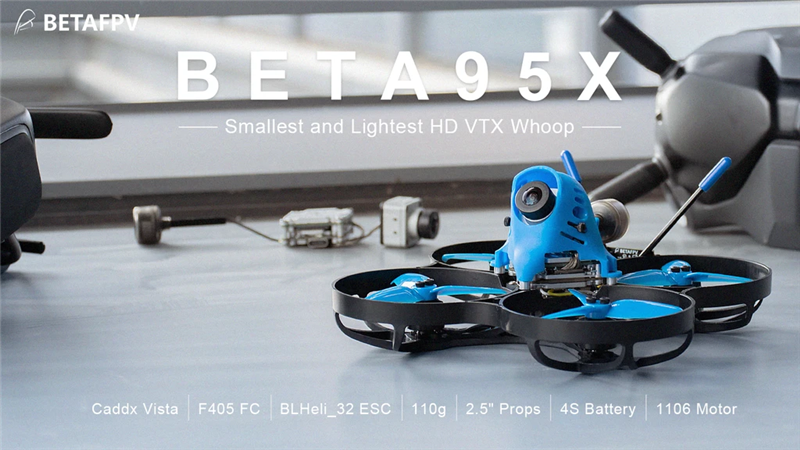 Betafpv Beta95X 100mm 2.5" 4S Tiny Whoop Quadcopter FPV Racing RC Drone w/HD Digital VTX Caddx Vista F405 1106 4500KV Motor