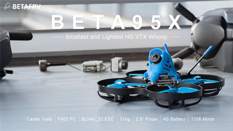 20% off for Betafpv Beta95X 100mm 2.5" 4S Tiny Whoop Quadcopter FPV Racing RC Drone w/HD Digital VTX Caddx Vista F405 1106 4500KV Motor