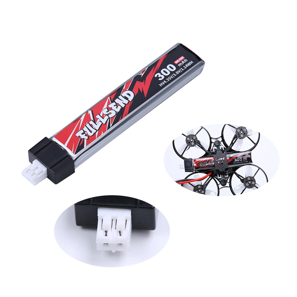 5 PCS Fullsend 1S 3.7V HV 4.35V 300mAh 30C Lipo Battery with JST PH2.0 Plug for iFlight Alpha A65 Whoop RC Drone FPV Racing