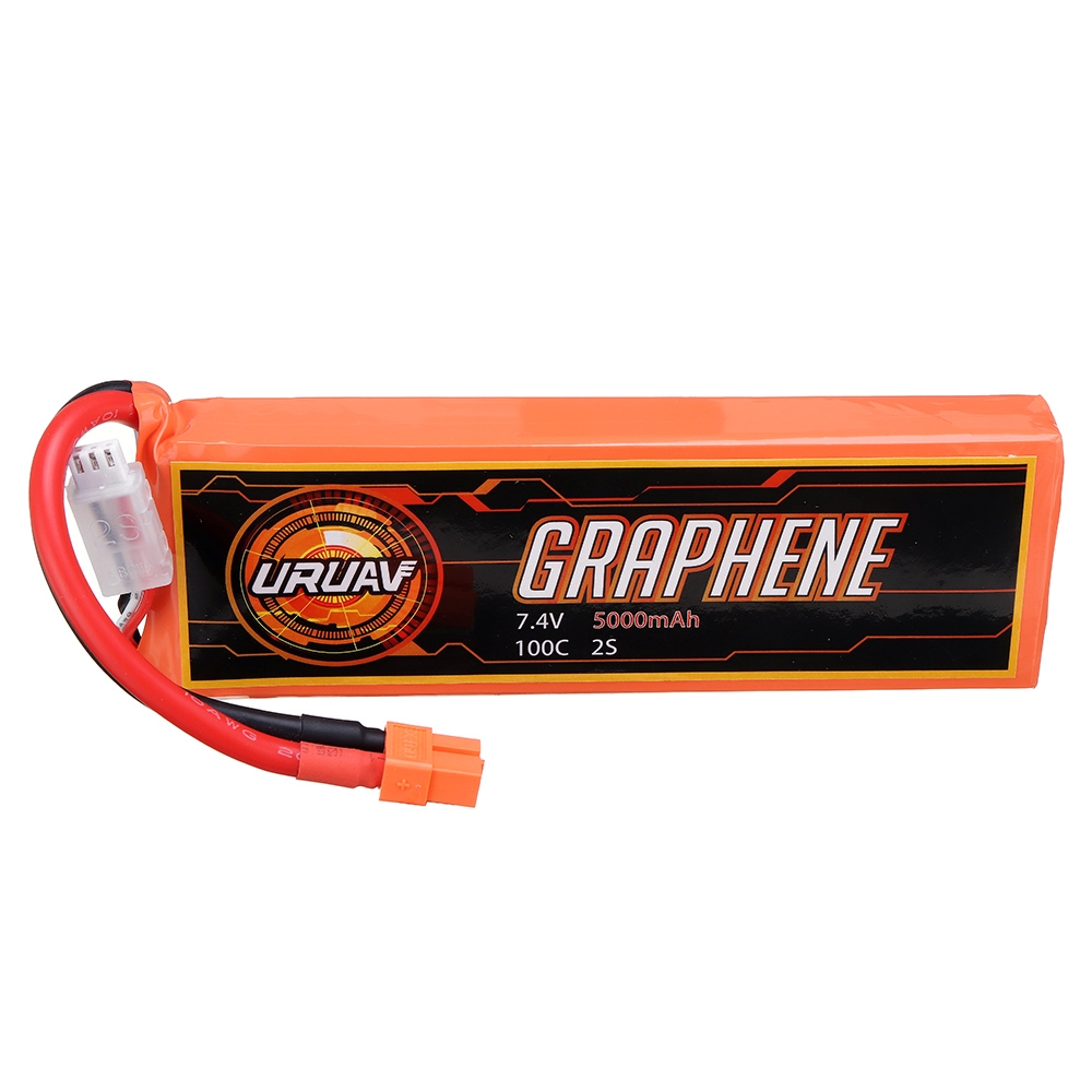 URUAV GRAPHENE 2S 7.4V 5000mAh 100C Lipo Battery XT60 Plug for FPV RC Racing Drone