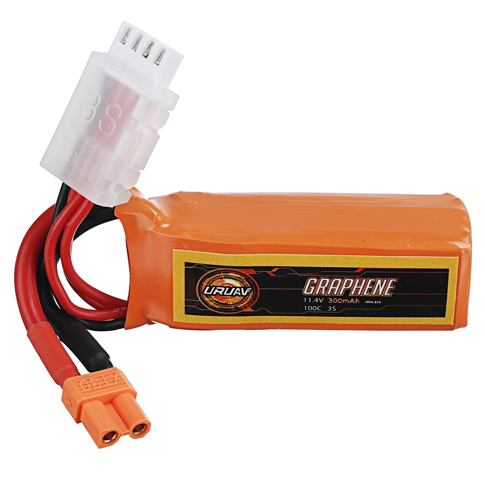 URUAV GRAPHENE 3S 11.4V 300mAh 100C HV Lipo Battery XT30 Plug for FPV RC Racing Drone