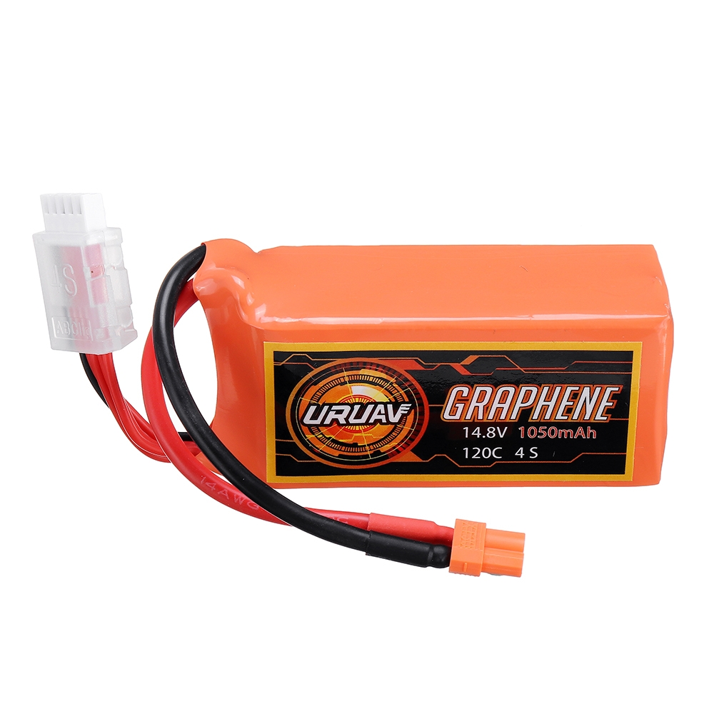 URUAV GRAPHENE 4S 14.8V 1050mAh 120C Lipo Battery XT30 Plug for FPV RC Racing Drone