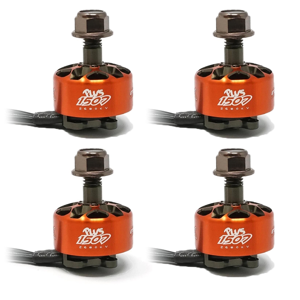 4X RCINPOWER SmooX PLUS 1507 2680KV 4-6S Brushless Motor for Freestyle 3 Inch 4 Inch FPV Racing Drone Orange