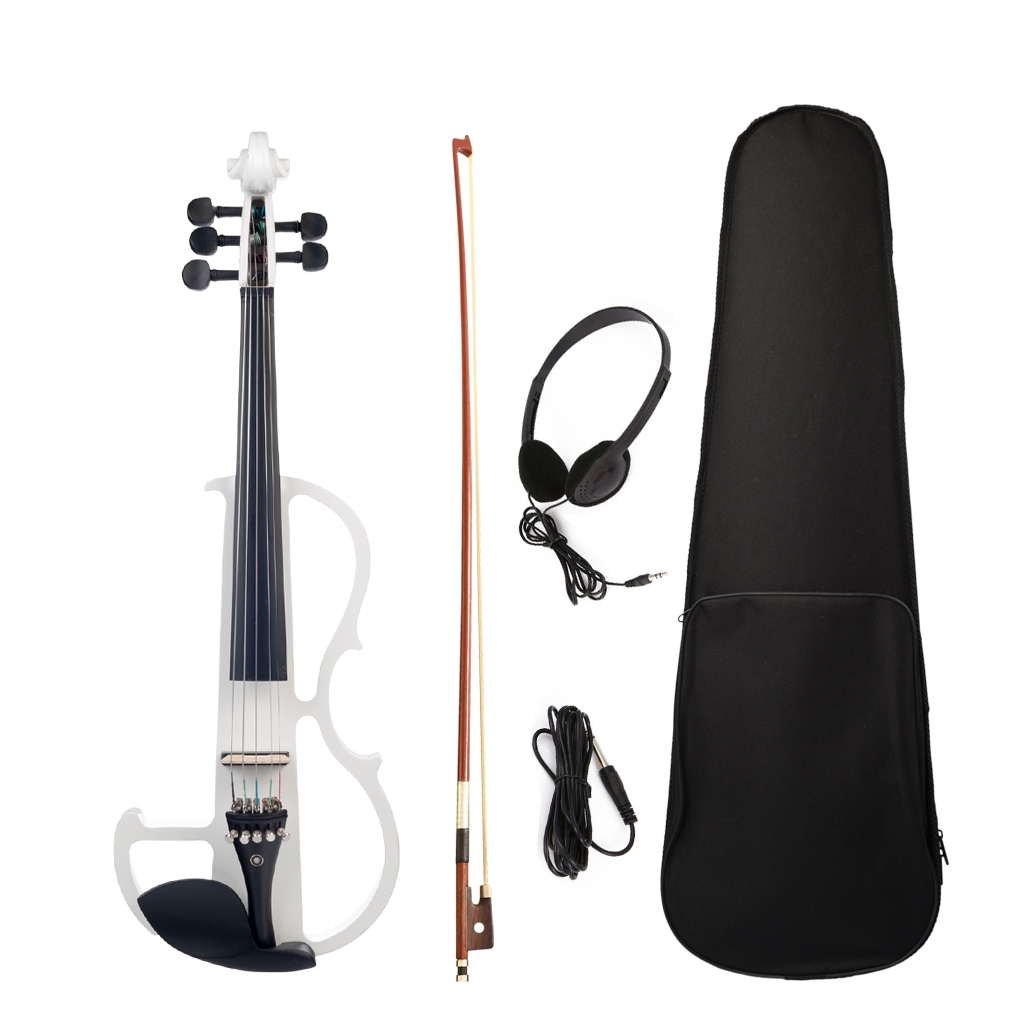 NAOMI 4/4 Full Size Electric Violin Fiddle 5 String Silent Violin Accessories
