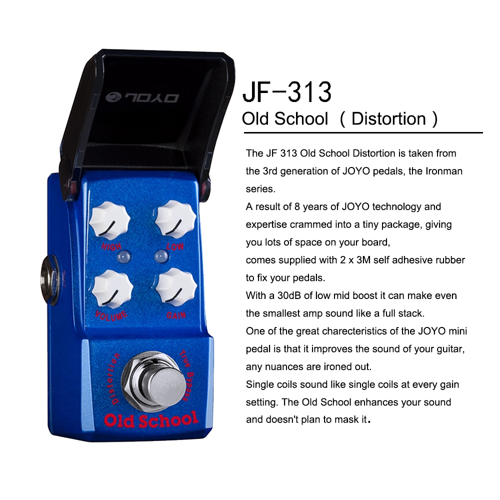 JOYO JF-313 Old School Distortion Guitar Effect Pedal Ironman Series Guitarra Bypass Classic Rock Tone