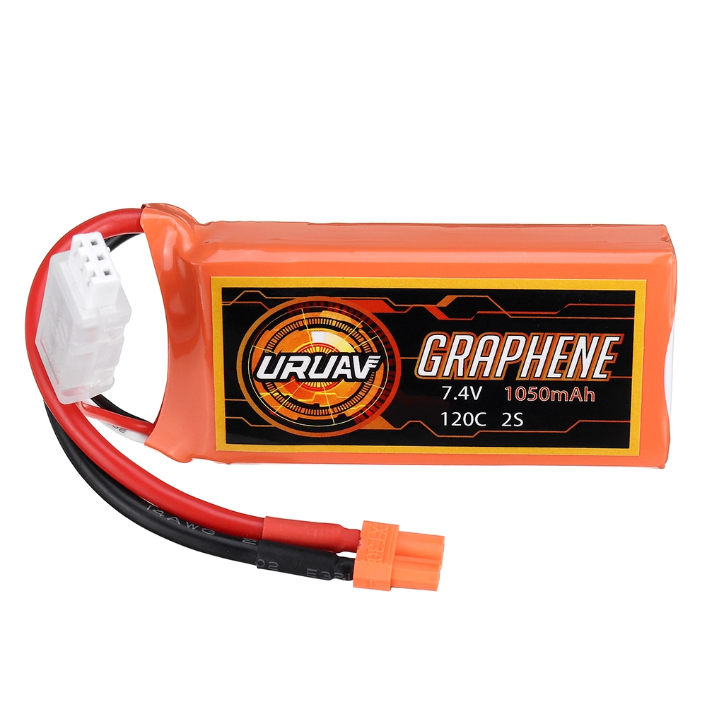 URUAV GRAPHENE 2S 7.4V 1050mAh 120C Lipo Battery XT30 Plug for FPV RC Racing Drone