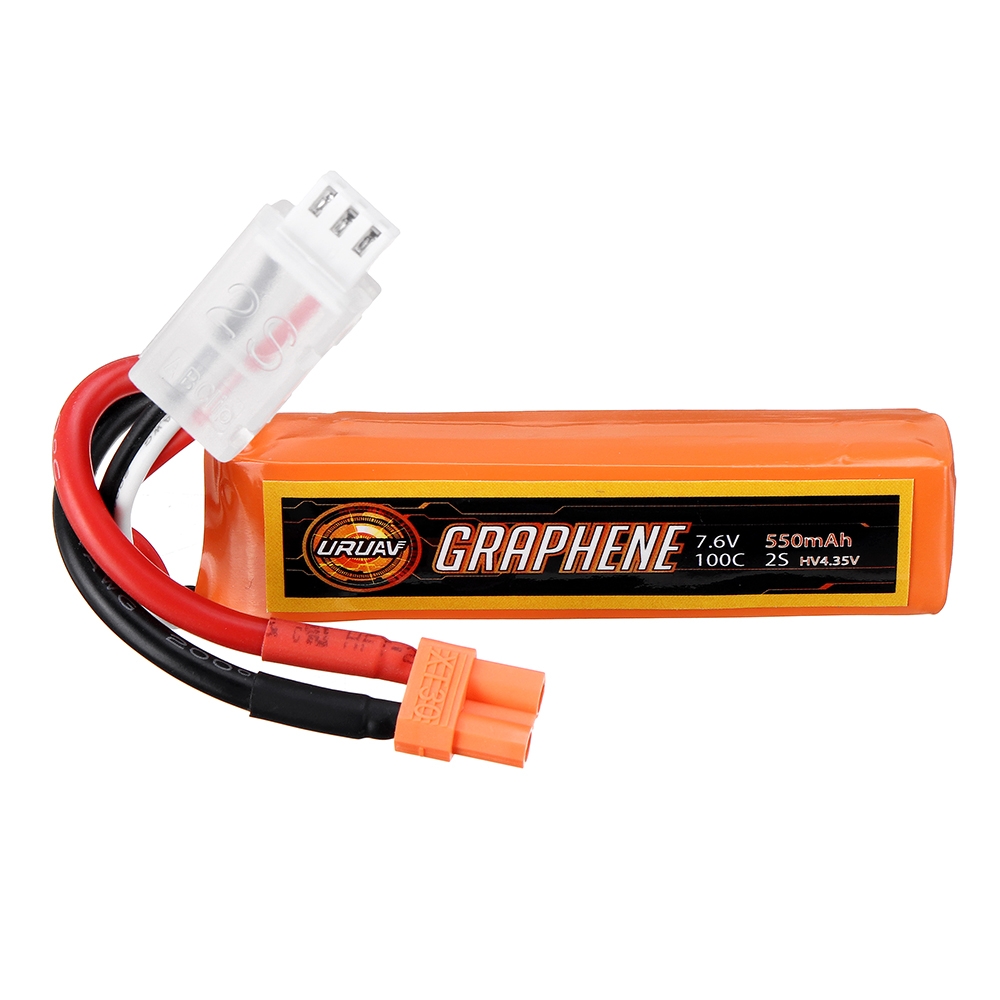 URUAV GRAPHENE 2S 7.6V 550mAh 100C Lipo Battery XT30 Plug for FPV RC Racing Drone