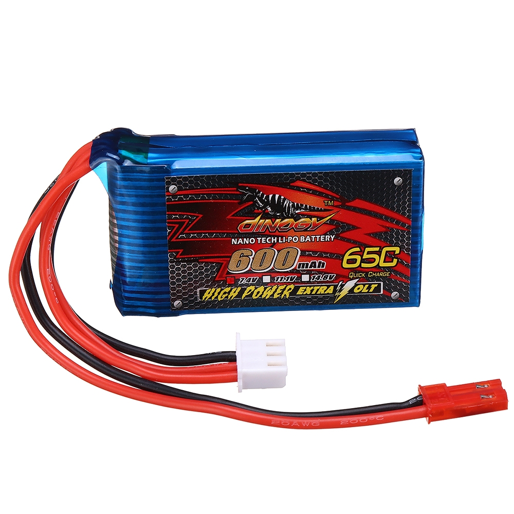 DINOGY 7.4V 600mAh 65C 2S Lipo Battery JST Plug Lipo Battery for Tinywhoop RC Drone