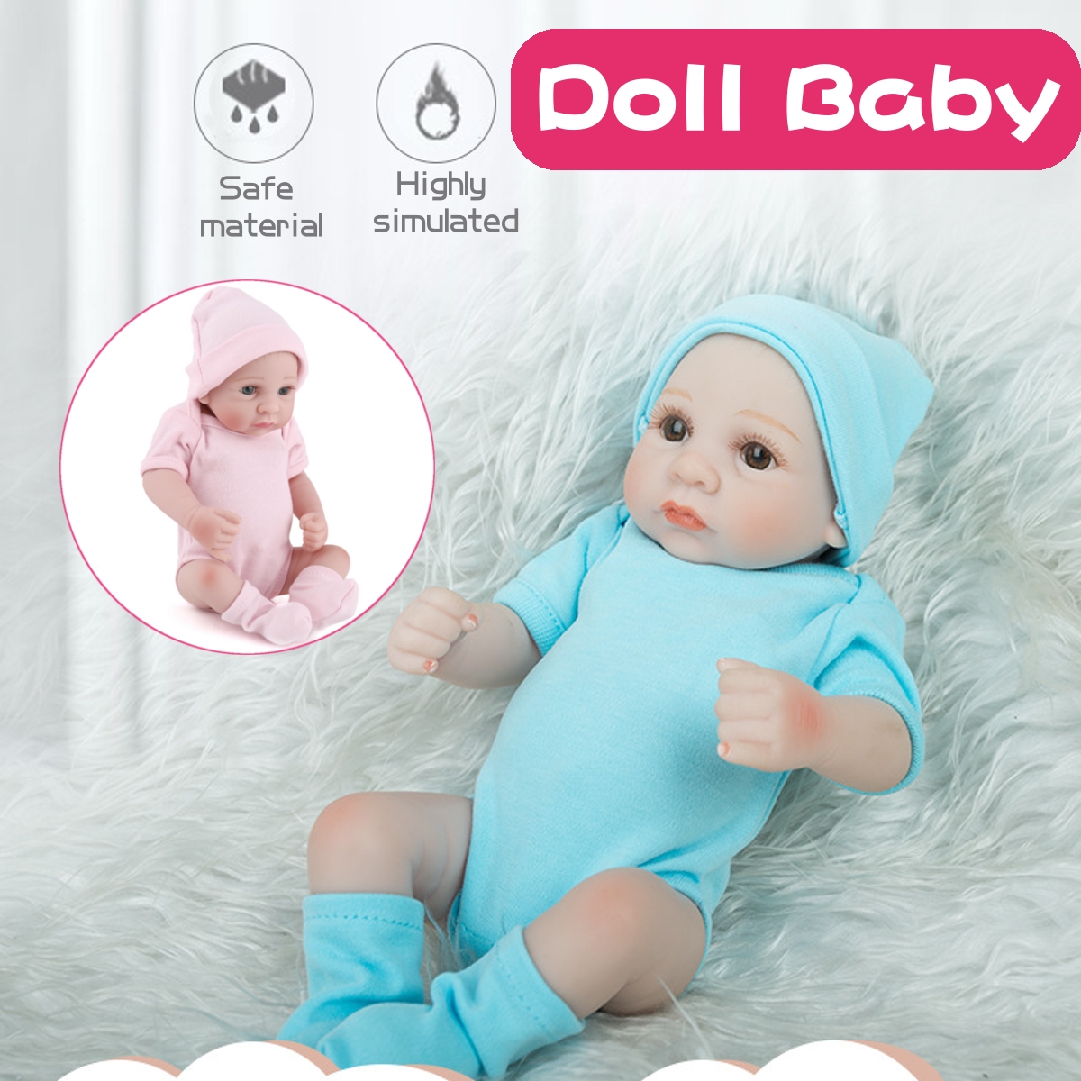 28CM Soft Silicone Realistic Sleeping Reborn Lifelike Newborn Baby Doll Toy with Moveable Head Arms And Legs