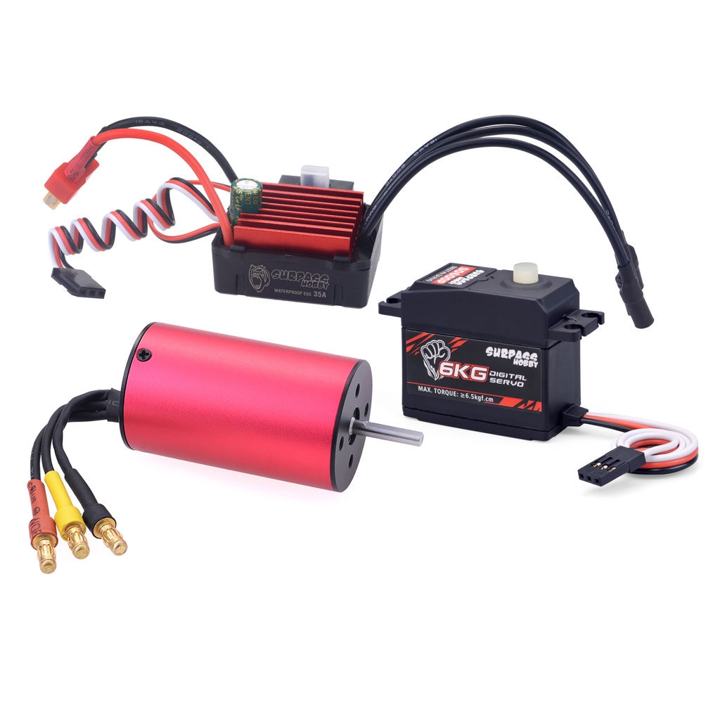 SURPASS HOBBY KK2845 Brushless Motor 3800KV 35A Brushless ESC 6KG Servo Brushless Set For 1/12 RC Car