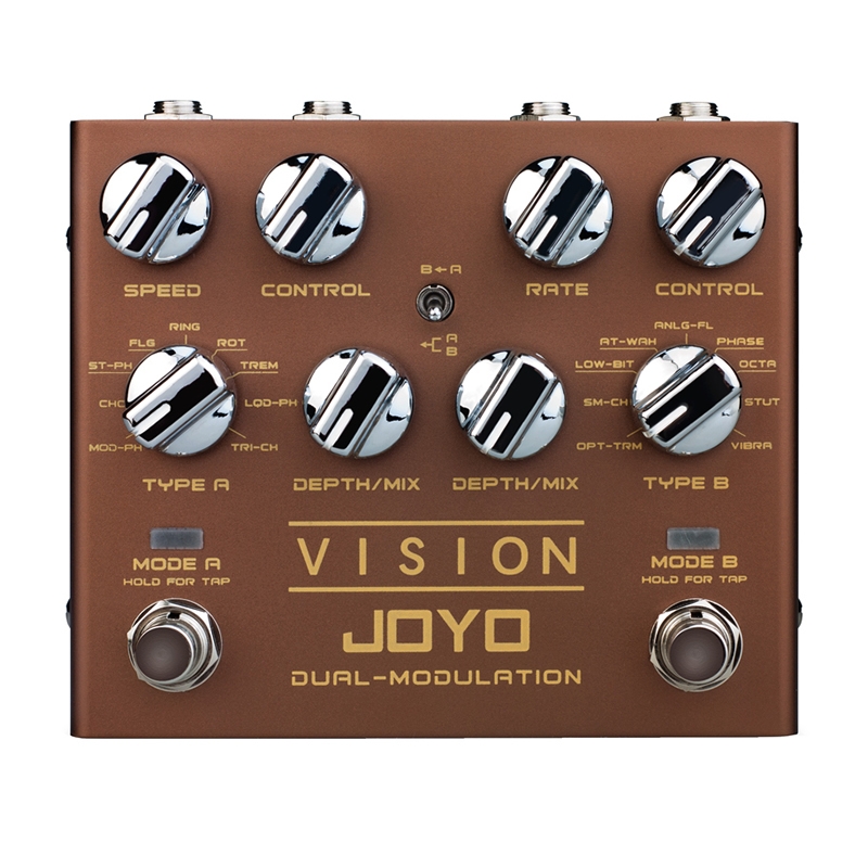 JOYO R-09 Vision Multi-Effect Guitar Pedal Dual Channel Modulation Pedal Support Stereo Input & Output 9 Effects True Bypass