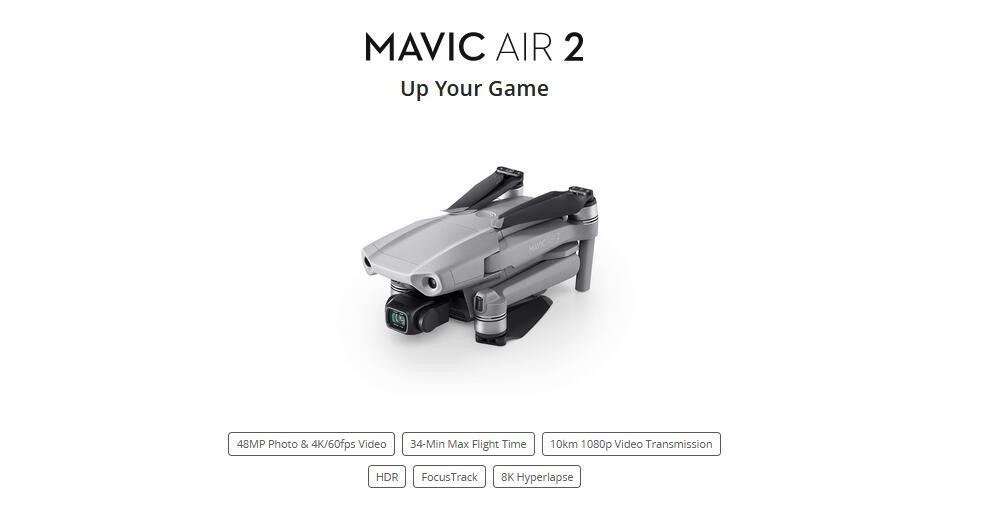 24% OFF for DJI Mavic Air 2 10KM 1080P FPV with 4K 60fps Camera 3-axis Gimbal 8K Hyperlapse 34mins Flight Time FocusTrack RC Drone Quadcopter