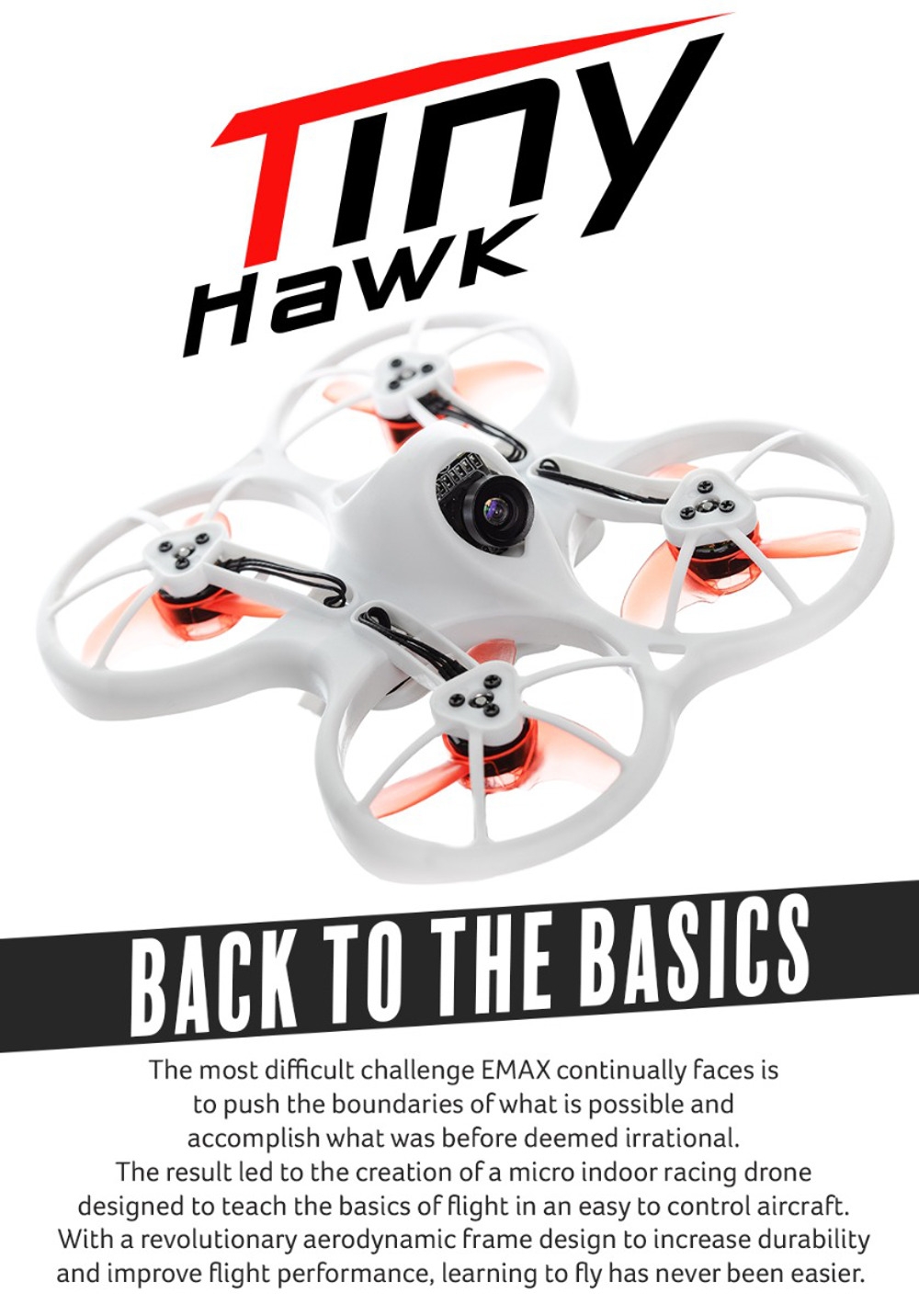 Emax Tinyhawk Indoor FPV Racing Drone BNF RTF F4 4in1 3A 15000KV 37CH 25mW 600TVL VTX 1S 