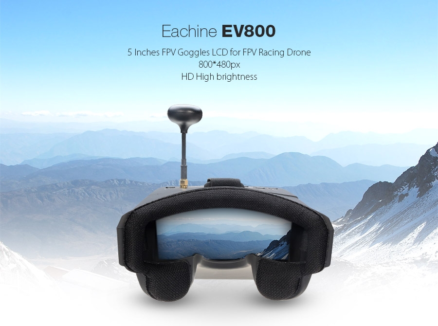 Eachine EV800 5 Inches 800x480 FPV Goggles 5.8G 40CH Raceband Auto-Searching Build In Battery