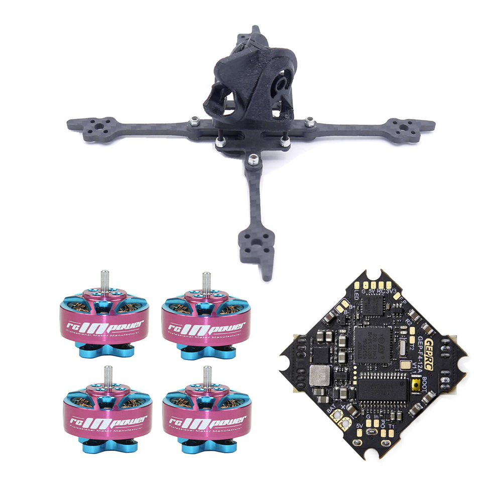 FONSTER Kpro V2 125mm Frame Kit & Geprc GEP-12A-F4 V1.1 F4 Flight Controller 12A ESC & 4 PCS RCINPOWER GTS 1204 5000KV Motor for DIY 3 Inch Toothpick FPV Racing Drone