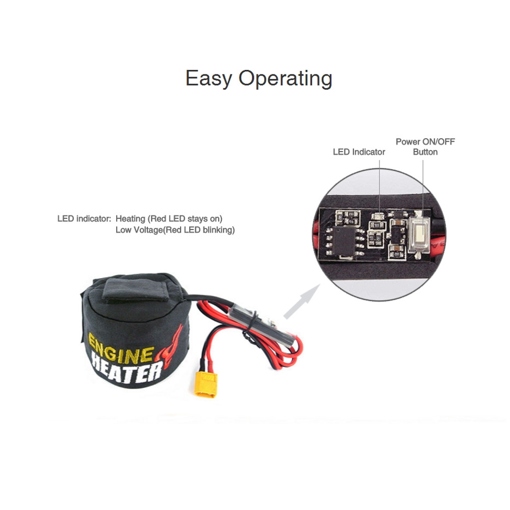 SKYRC Engine Heater with Low Voltage Cutoff for 19-26 RC Nitro Powered Car Vehicles Spare Parts