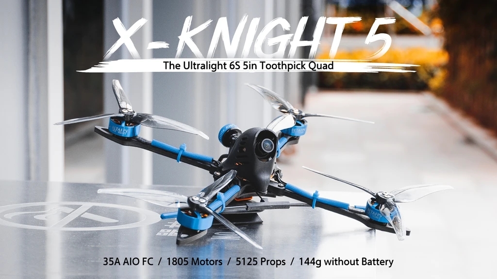 BETAFPV X-Knight 5'' 6S FPV Toothpick Quad RC Drone w/ F4 35A AIO FC M02 5.8G VTX Caddx Baby Ratel Camera 