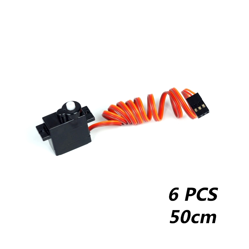 6 PCS PZ 9g Servo Analog Plastic Gear 1.2kg Torque 50cm for RC Drone Car Robot Airplane Aircraft Fixed Wing Plane