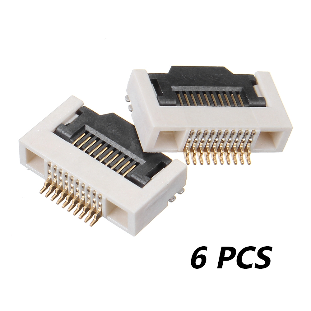6 PCS FPC 0.5MM H2.55 10P Connector Flip Lower Interface Buttom Port For FPV Monitor Goggles Displayer