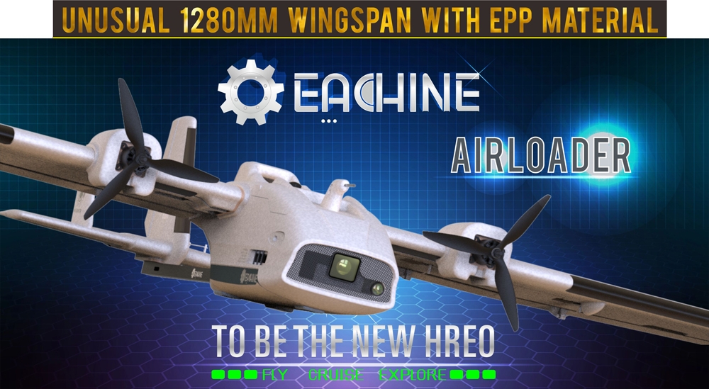 Eachine Airloader 1280mm Wingspan Twin Motor Three Motor EPP Ultra Long Range FPV Plane RC Airplane KIT/PNP