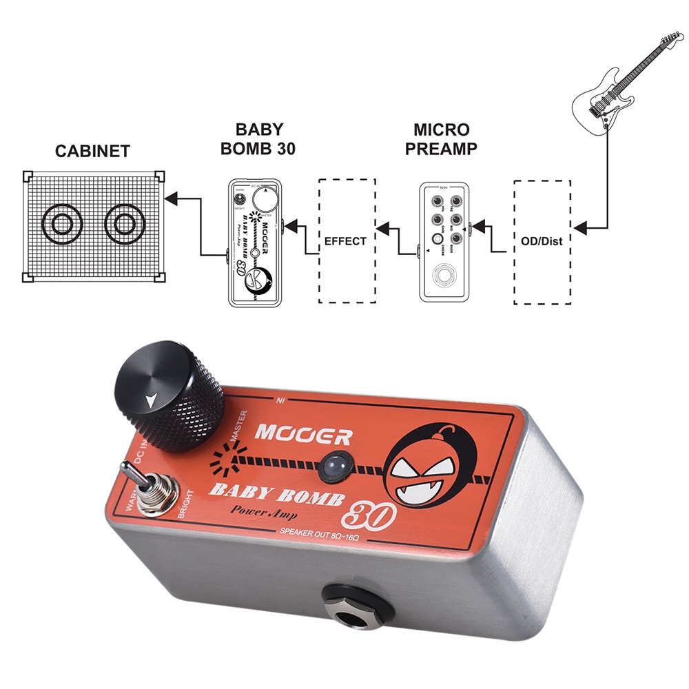 MOOER BABYBOMB 30 Digital Micro Power Amp Amplifier Max. 30W Output Overcurrent Protection - Photo: 1