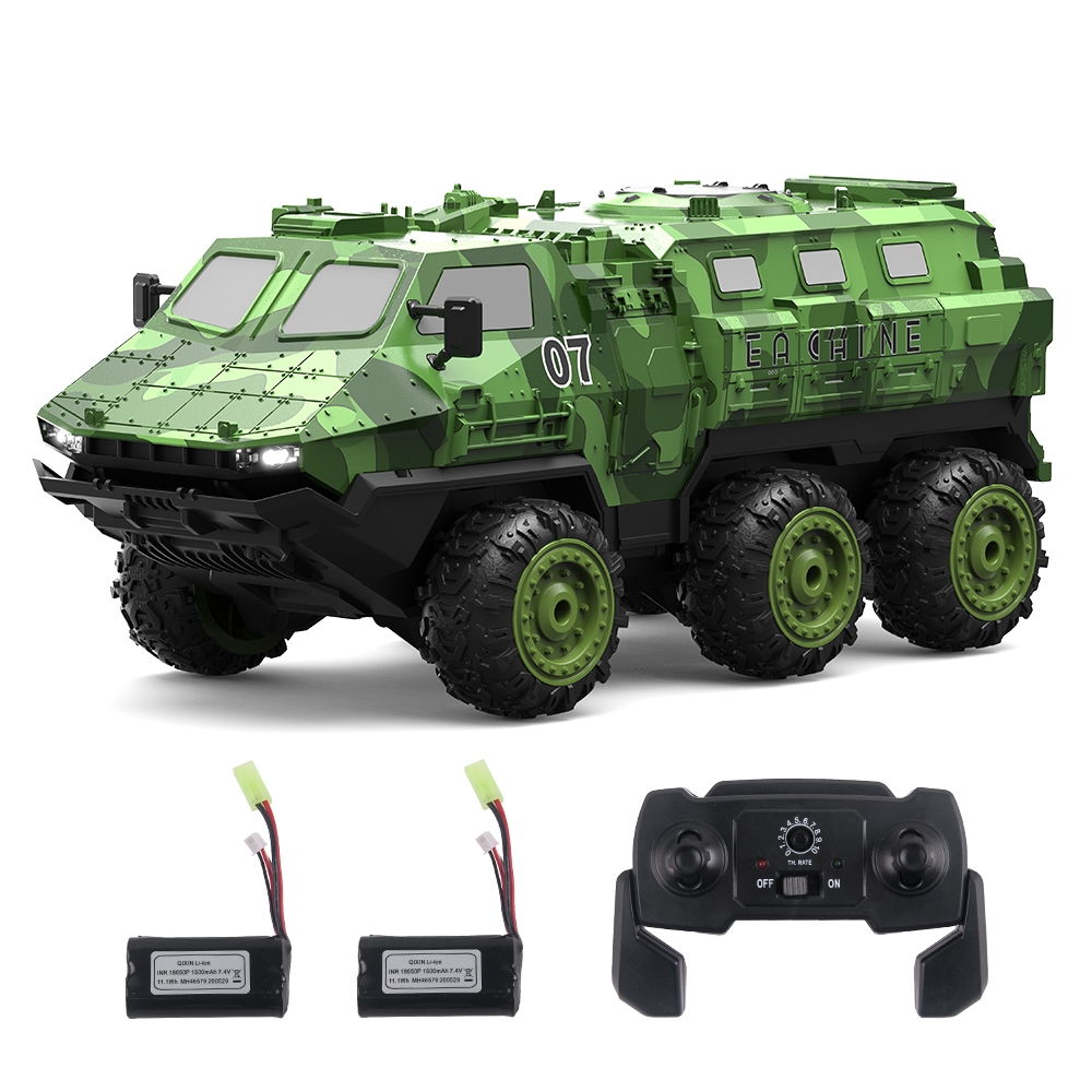 Eachine EAT07 1/16 2.4G 6WD Armored RC Car Full Proportional Control Vehicle Models Several Battery