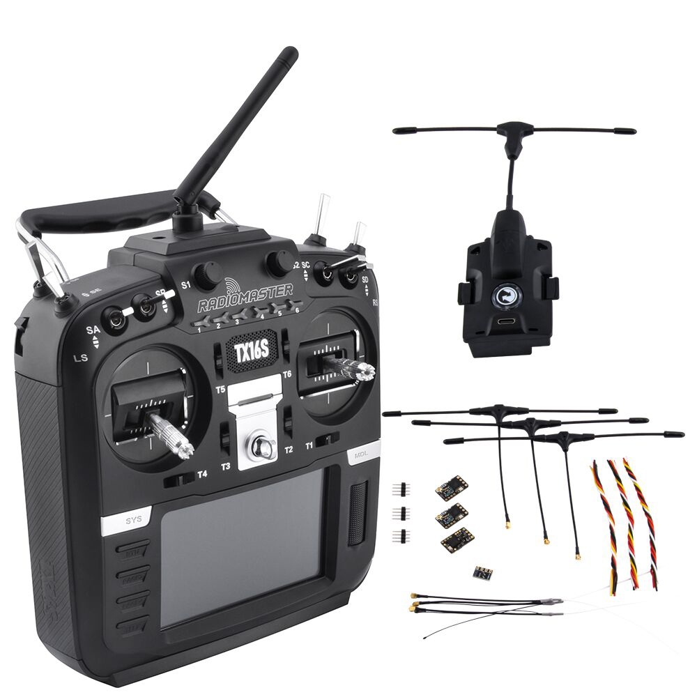 $303.59 for RadioMaster TX16S Hall Sensor Gimbals Multi-protocol RF System OpenTX Transmitter with TBS Crossfires Micro TX V2 Module and Receiver Combo Set