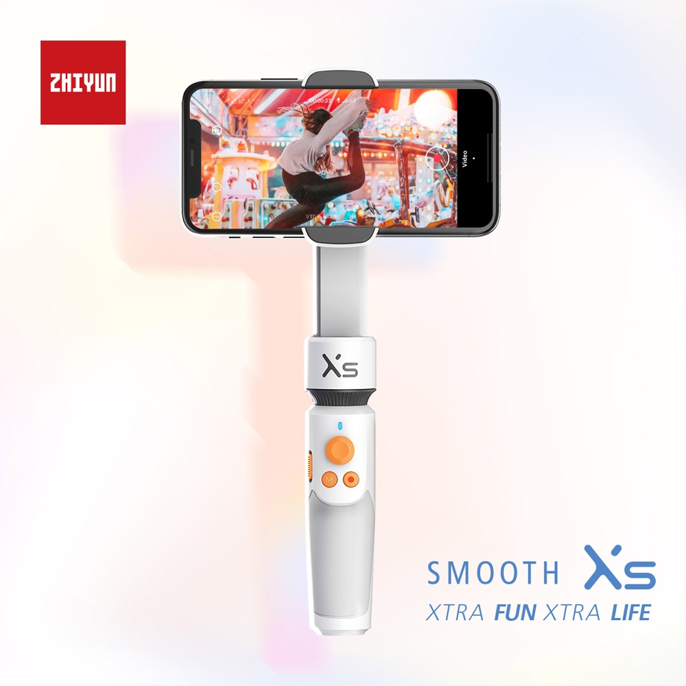 Zhiyun Smooth XS Handheld Gimbal Extension Rod Stick Stabilizer Truly Pocket Size Selfie Stick Gesture Control/Joystick Control for Mobile Phones Smartphone Tiktok Vlog YouTuber Livestream