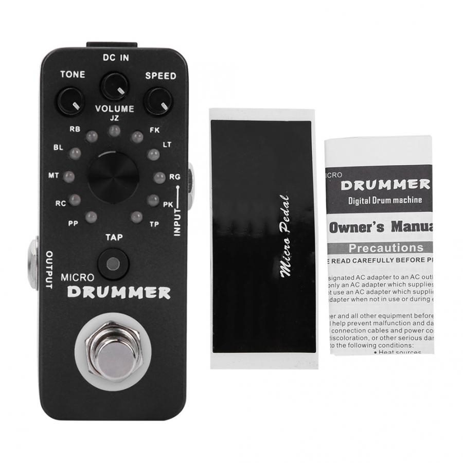 MOOER MICRO DRUMMER Guitar Pedal Digital Drum Machine Guitar Effect Pedal With Tap Tempo Function True Bypass Full Metal Shell