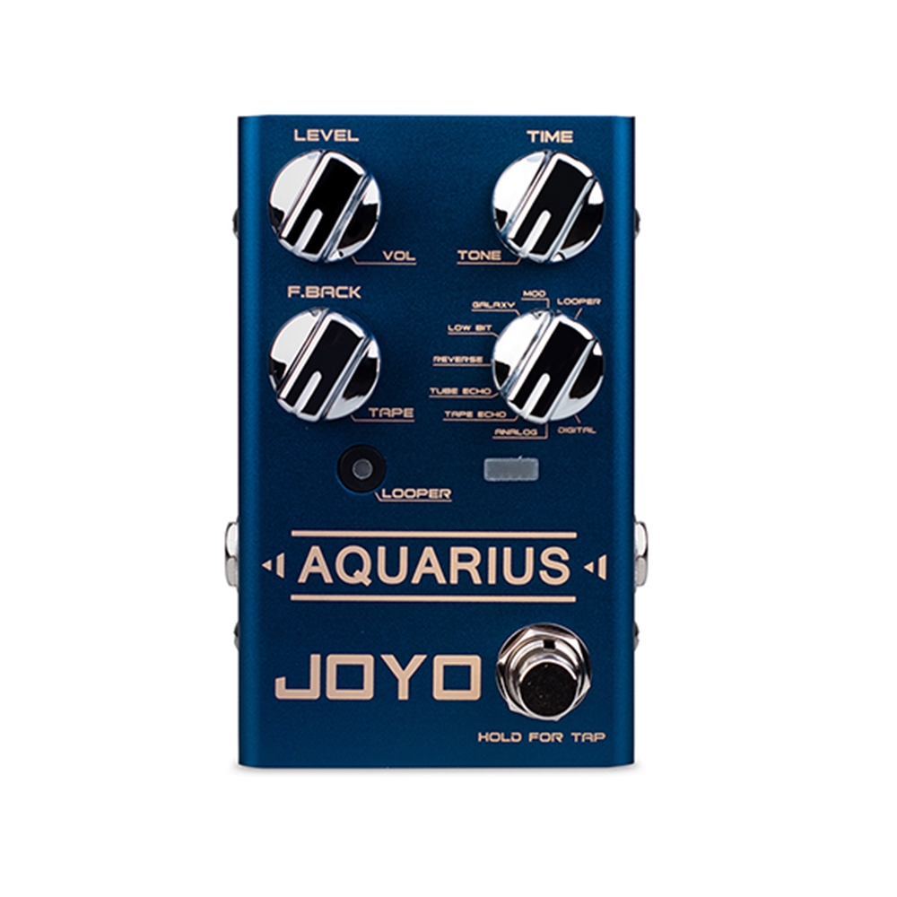 JOYO R-07 AQUARIUS Delay + LOOPER Multi Guitar Effect Pedal, Multieffects Pedal, with 8 Digital Delay Effects