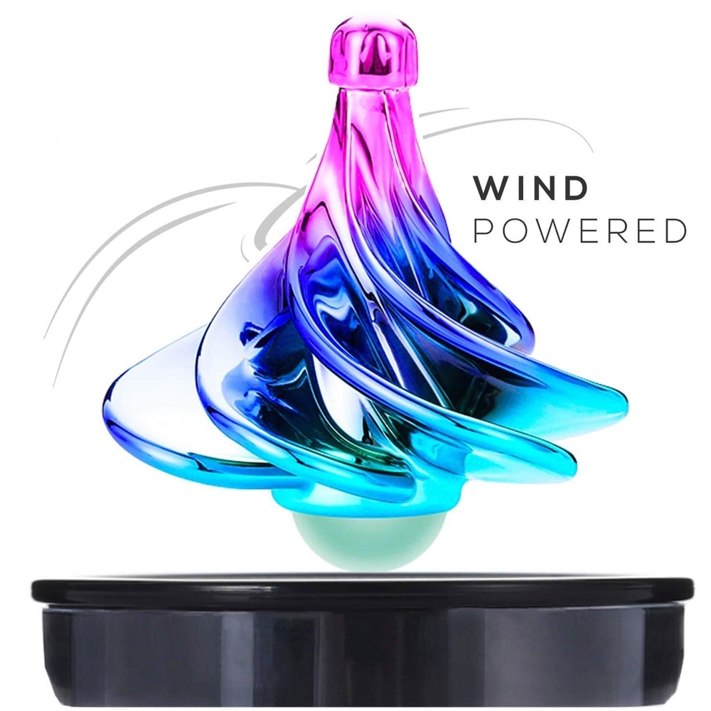 Pneumatic Gyro Colorful Wind Blowing Spinning Top Decompression Toy for Kids Party Gift