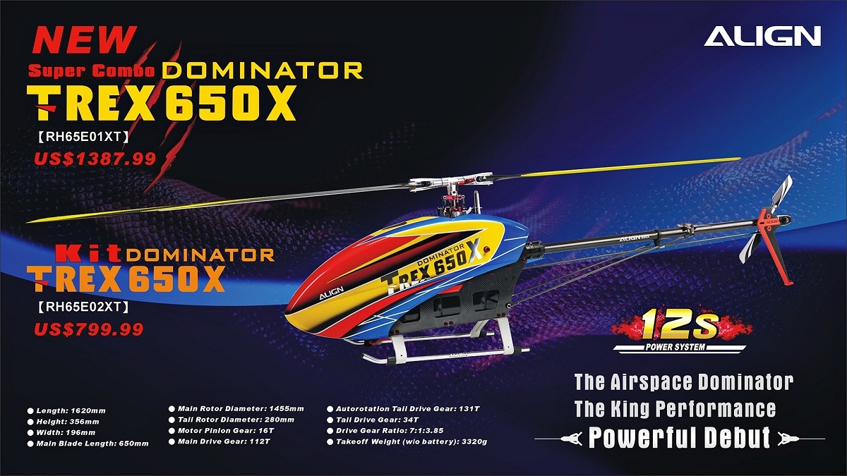 ALIGN T-REX 650X F3C 6CH 3D Flying RC Helicopter Super Combo with Brushless Motor ESC Servo Flybarless System