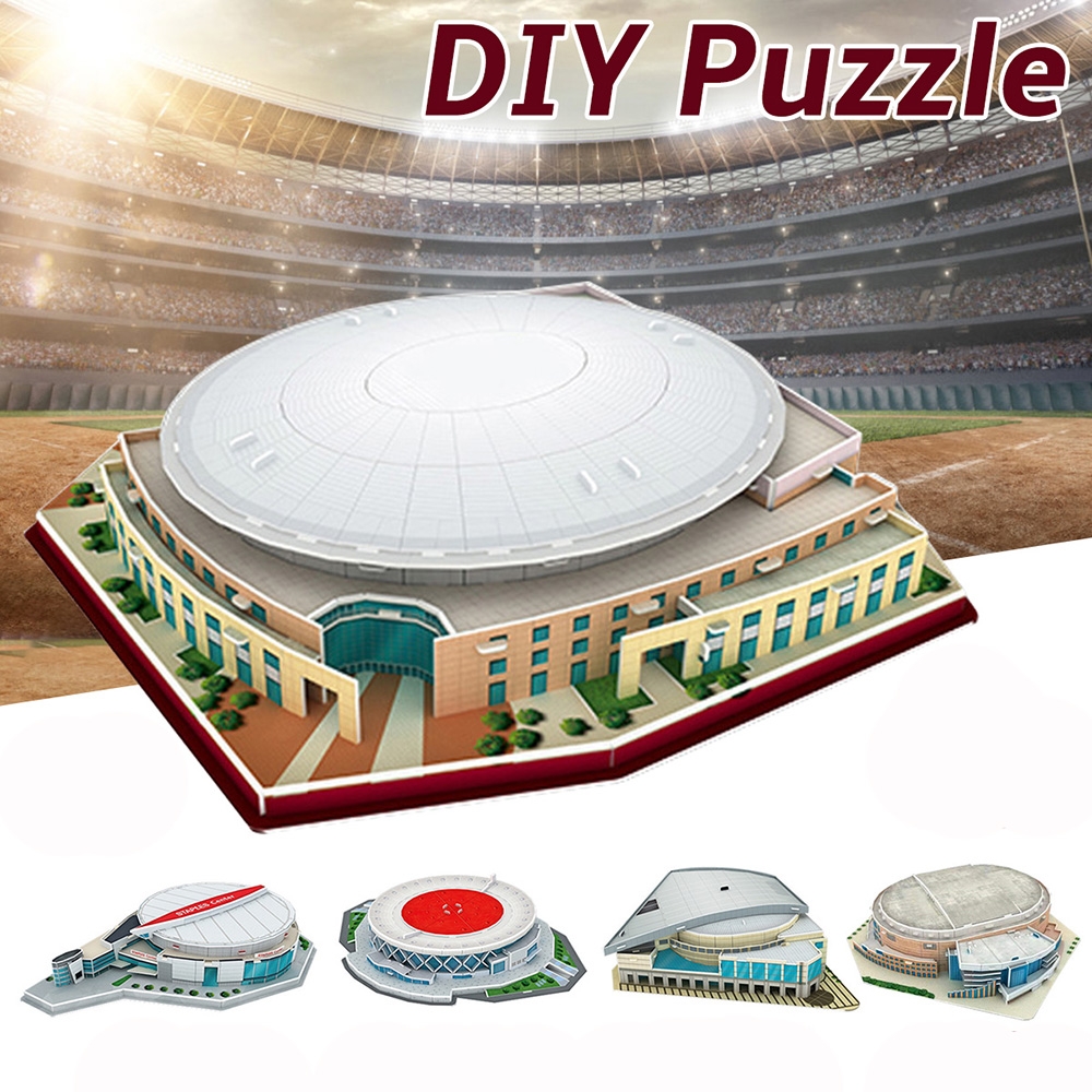 3D Puzzle Paper DIY Assembled Model 5 Kinds Of Basketball Courts For Children Toys