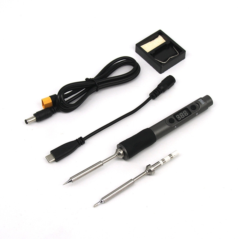 URUAV URIR01 60W Digital Soldering Iron DC12-24V Type-C Interface 100℃-400℃ Adjustable Temperature For RC Vehicles Model