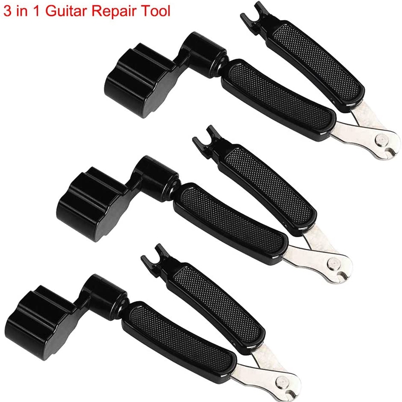 3 in 1 Guitar Peg String Winder + String Pin Puller + String Cutter Guitar Tool Set Multifunction Guitar Accessories
