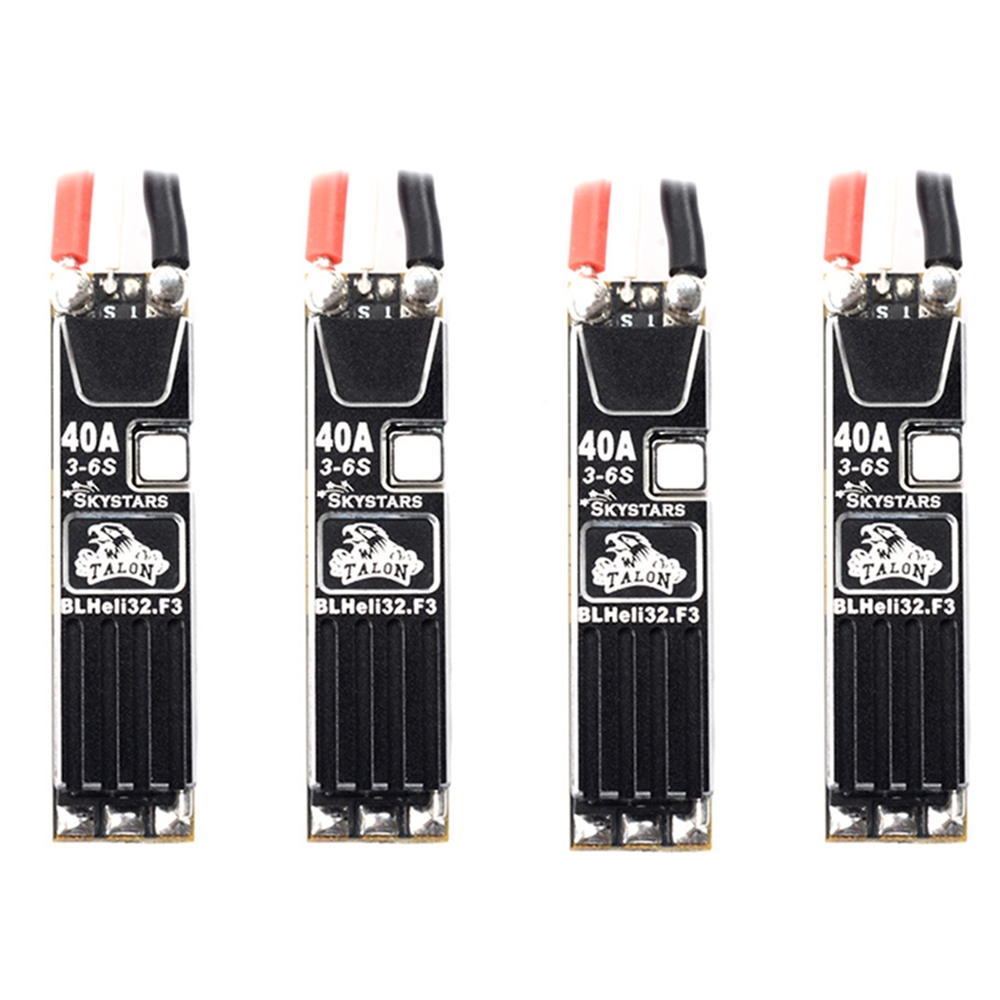 4 PCS Skystars Talon32 Slim40A 40A BLheli_32 F3 3-6S Brushless ESC w/ RGB LED DShot1200 Support Telemetry for RC Drone FPV Racing