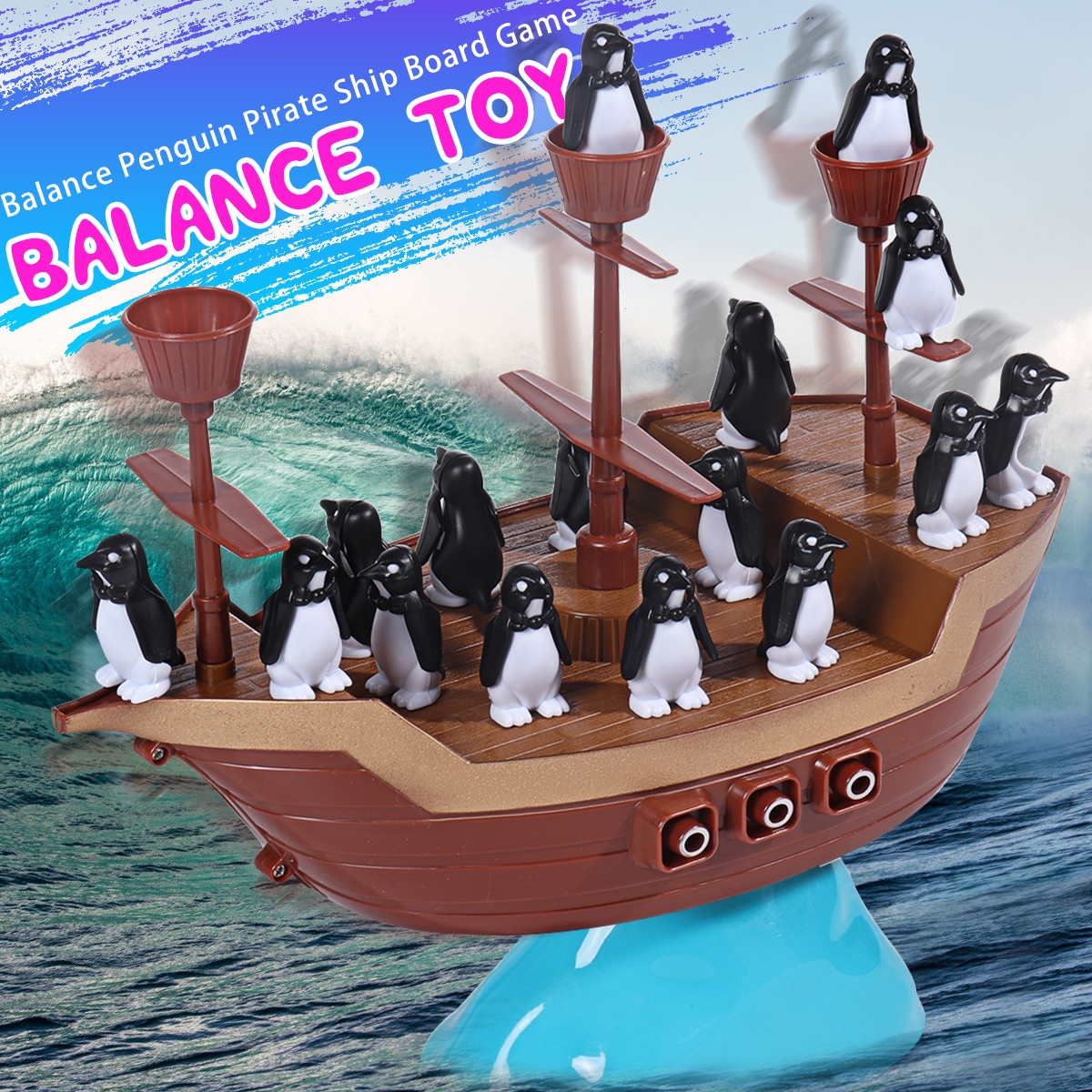 Funny Balance Penguin Pirate Ship Parent-child Interactive Board Game Educational Toy for Kids Gift